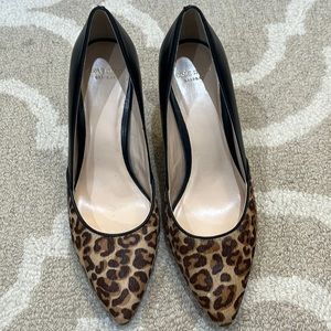 Cole haan 6.5 heels with leopard hair on the front